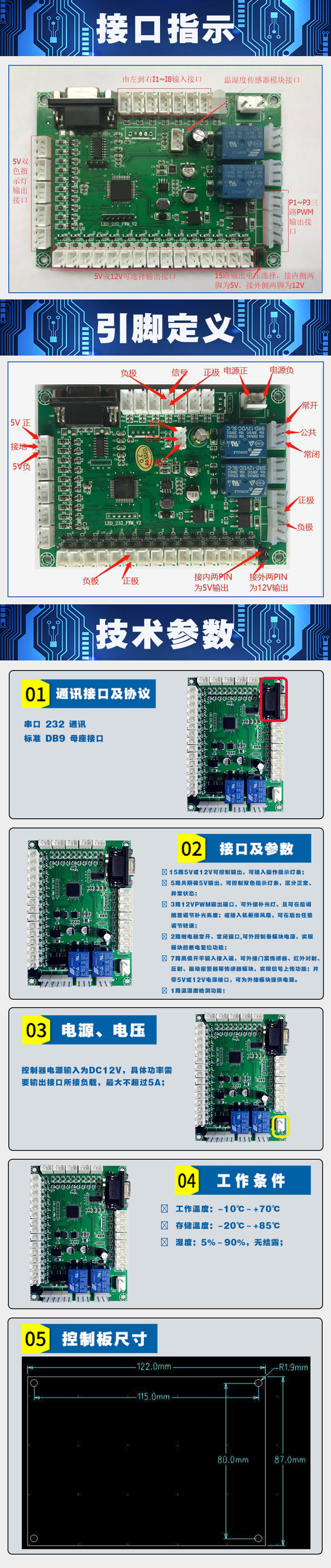 自助終端機(jī)專(zhuān)用控制模塊指示燈人體感應(yīng)溫濕度傳感器電路板軟件開(kāi)發(fā)